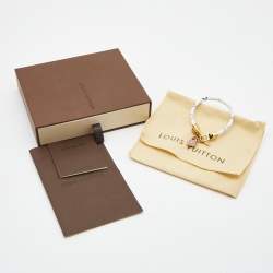 مملوكة مسبقًا Louis Vuitton Luck It Enamel COated Canvas Gold Tone Bracelet