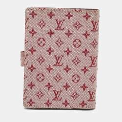Pre Owned Louis Vuitton Cherry Mini Lin Canvas Small Ring Agenda PM Cover