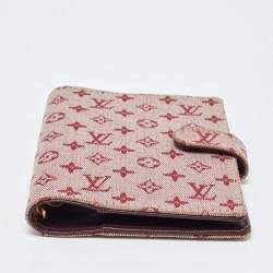 Pre Owned Louis Vuitton Cherry Mini Lin Canvas Small Ring Agenda PM Cover