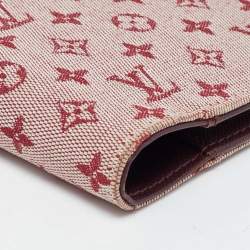 Pre Owned Louis Vuitton Cherry Mini Lin Canvas Small Ring Agenda PM Cover
