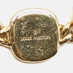 Pre Owned Louis Vuitton Maison Fondée en 1854 Curb Chain Two Tone Bracelet