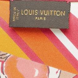 Pre Owned Louis Vuitton Limited Edition Pink Printed Tassel Silk Scarf