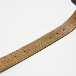 Pre Owned Louis Vuitton Black Satin Crystal Fleurs Runway Belt 85CM