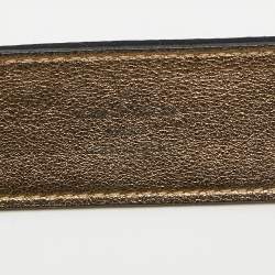 Pre Owned Louis Vuitton Black Satin Crystal Fleurs Runway Belt 85CM