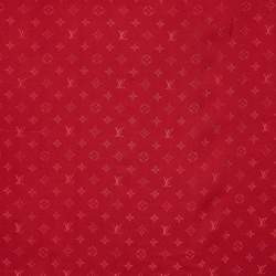 Pre Owned Louis Vuitton Red Monogram Silk Square Scarf