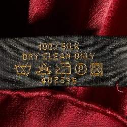 Pre Owned Louis Vuitton Red Monogram Silk Square Scarf