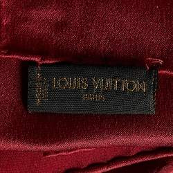 Pre Owned Louis Vuitton Red Monogram Silk Square Scarf