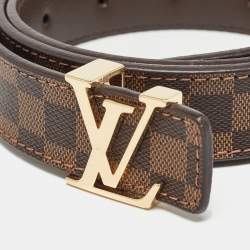 Pre Owned Louis Vuitton Mini Damier Ebene Canvas LV Initiales Belt 80 CM