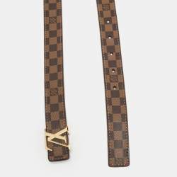 Pre Owned Louis Vuitton Mini Damier Ebene Canvas LV Initiales Belt 80 CM