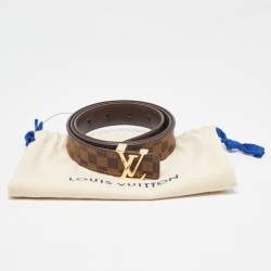 Pre Owned Louis Vuitton Mini Damier Ebene Canvas LV Initiales Belt 80 CM