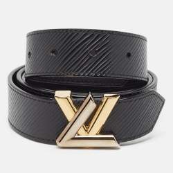 Louis Vuitton Black Epi Leather LV Twist Belt 90 CM