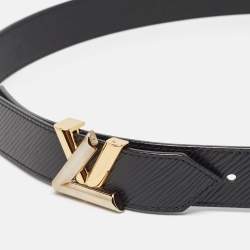 Louis Vuitton Black Epi Leather LV Twist Belt 90 CM