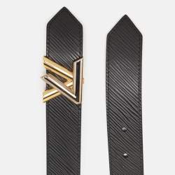 Louis Vuitton Black Epi Leather LV Twist Belt 90 CM