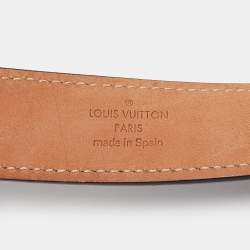Pre Owned Louis Vuitton Mini Damier Ebene Canvas Trunk Buckle Belt 90 CM