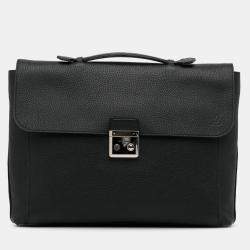 Louis Vuitton Black Taurillon Serviette Dorian Briefcase
