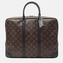 Pre Owned Louis Vuitton Brown Monogram Macassar Porte-Documents Voyage GM
