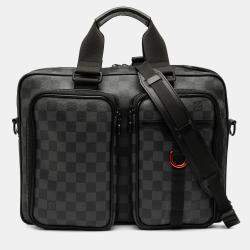 Pre Owned Louis Vuitton Black Damier Graphite Utility Business Bag