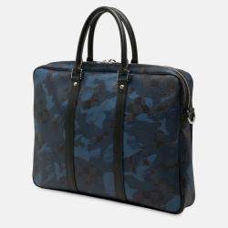 Pre Owned Louis Vuitton Blue Damier Cobalt Camouflage Porte Documents Voyage PM