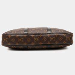 Pre Owned Louis Vuitton Brown Monogram Macassar Porte Documents Voyage