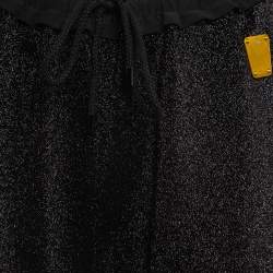 Louis Vuitton Black Lurex Knit Metallic Badge Detail Shorts L