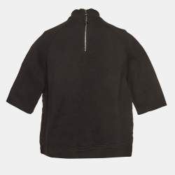 Pre Owned Louis Vuitton Brown Silk and Wool Blend Raglan Sleeves T-shirt S