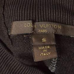 Pre Owned Louis Vuitton Brown Silk and Wool Blend Raglan Sleeves T-shirt S