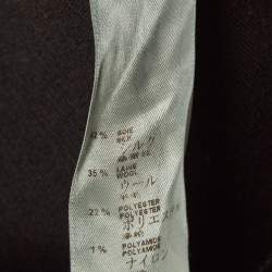 Pre Owned Louis Vuitton Brown Silk and Wool Blend Raglan Sleeves T-shirt S