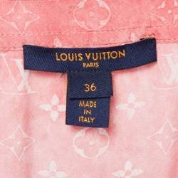 Pre Owned Louis Vuitton Pink Monogram Printed Silk Sleeveless Mini Dress S
