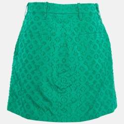 Louis Vuitton Green Textured Jacquard Draped Shorts M
