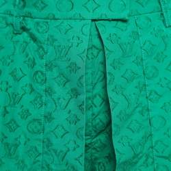Louis Vuitton Green Textured Jacquard Draped Shorts M