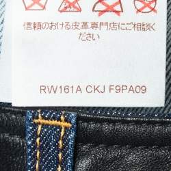 Louis Vuitton Navy Blue Leather Trim Denim Straight Jeans M Waist 31"
