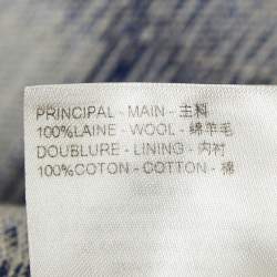 Louis Vuitton Navy Blue Checkered Patterned Wool Shirt M