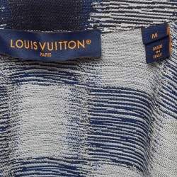 Louis Vuitton Navy Blue Checkered Patterned Wool Shirt M