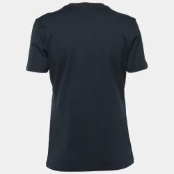 Louis Vuitton Black Logo Stamp Print Cotton Knit T-Shirt M