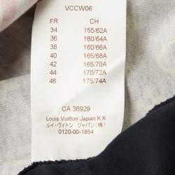 Pre Owned Louis Vuitton Black Monogram Print & Striped Tank Top XL