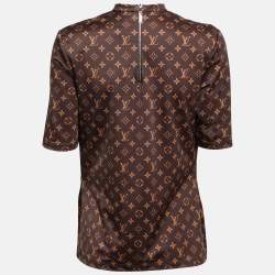 Louis Vuitton Brown Monogram Print Jersey Top S