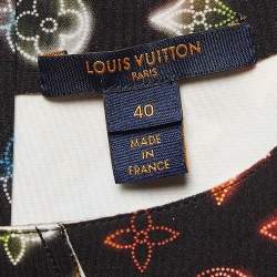 Louis Vuitton Black Neon Mahina Monogram Neoprene Fitted Dress M