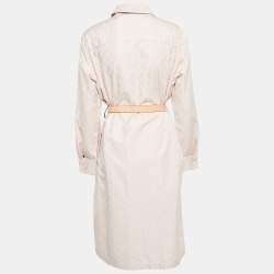 Pre Owned Louis Vuitton Beige Pink Monogram Jacquard Cotton Shirt Dress XL
