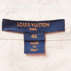 Pre Owned Louis Vuitton Beige Pink Monogram Jacquard Cotton Shirt Dress XL
