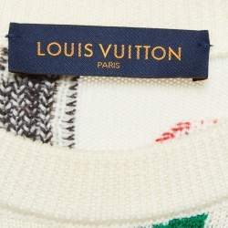  Louis Vuitton x NBA Letters Intarsia Knit Crewneck Sweater S
