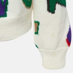  Louis Vuitton x NBA Letters Intarsia Knit Crewneck Sweater S