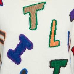  Louis Vuitton x NBA Letters Intarsia Knit Crewneck Sweater S