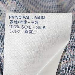 Louis Vuitton Blue Monogram Print Silk Wide-Leg Pants S