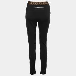 Pre Owned Louis Vuitton Black Jersey Monogram Elastic Belt Leggings S