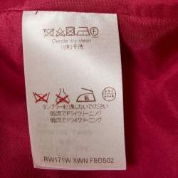 Pre Owned Louis Vuitton Pink Silk V-Neck Panelled Short Dress M