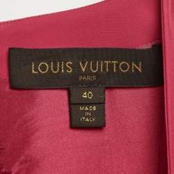Pre Owned Louis Vuitton Pink Silk V-Neck Panelled Short Dress M