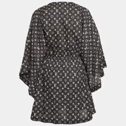 Louis Vuitton Black Monogram Cotton Kaftan Mini Dress S