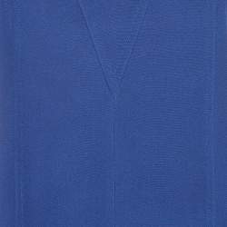 Pre Owned Louis Vuitton Blue Silk V-Neck Panelled Short Dress M
