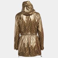 مملوكة مسبقًا Louis Vuitton Metallic Monogram Print Modal Hooded Parka Coat S