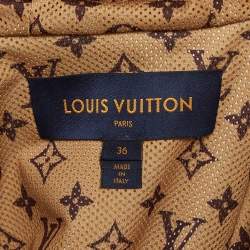 مملوكة مسبقًا Louis Vuitton Metallic Monogram Print Modal Hooded Parka Coat S